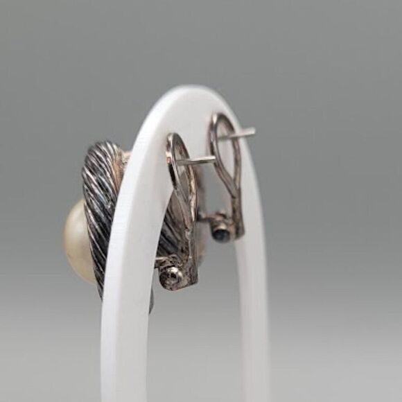 Premier Designs Matte Gold & Silver Filigree Pattern Earrings - Picture 5 of 8